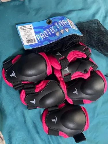 Kit de proteção Traxart infantil Rosa e Preto - P