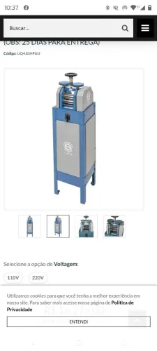 Laminador elétrico ourives para alianças.