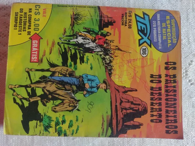 REVISTA TEX PRESSIONEIRO DO DESERTO, REVISTA ANTIGA COM MARCAS DO TEMPO E DE MANIPULAÇÃO