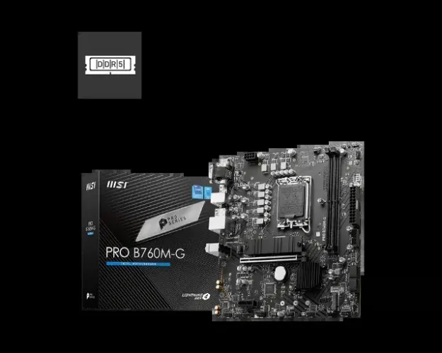 KIT Placa-Mãe MSI B760M-G, Processador Intel Core i5 12500T, 8GB DDR5 5600mhz