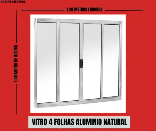 aluminio vitro 1,00 por 1,20 completo 