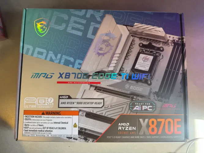 Placa-mãe MSI MPG X870E EDGE TI WIFI AM5 DDR5 ? Completa na Caixa