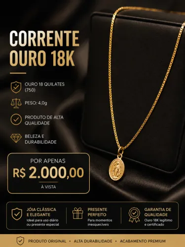 Corrente Ouro 18K 4g | R$ 1.800 pra ir hoje