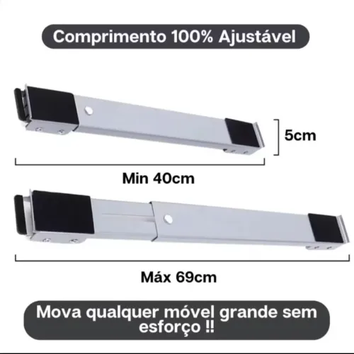 suporte ajustável com rodinhas para móveis e eletrodomésticos