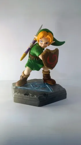  Figure Link Zelda Ocarina of Time 16cm Impressão 3D Pintada à Mão