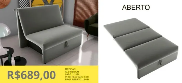 SOFA CAMA A PRONTA-ENTREGA 