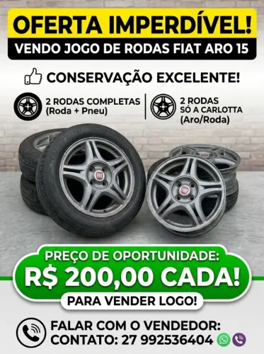 Pneu aro15 (200.00 cada)