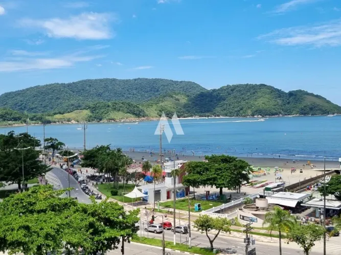 Apartamento 2 dormitórios para locação com vista mar na Aparecida em Santos/SP
