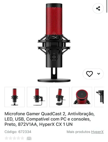 Microfone Hyperx Quadcast2