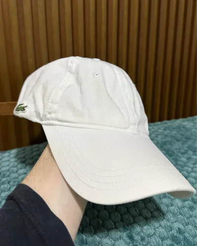 Boné Lacoste Branco sport couro