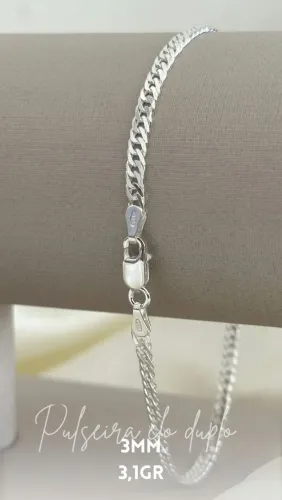 Pulseira de Elo Duplo 3mm (Prata925)