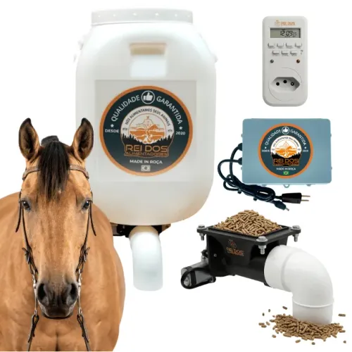 Alimentador Automático 50L p/ Peixe, Galinha, Cavalo, Cachorro  com Timer Convencional