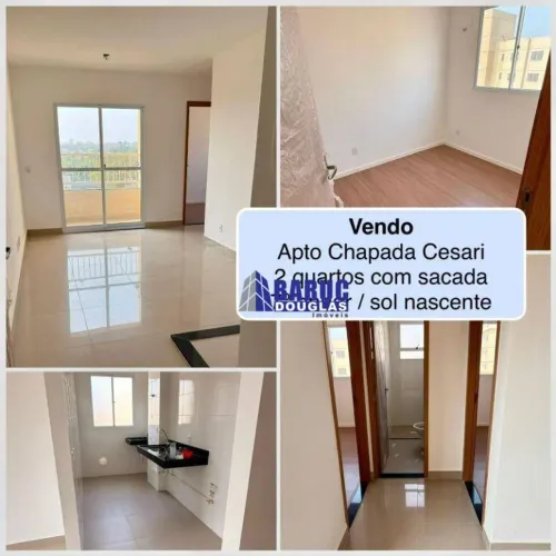 VENDE-SE LINDO APTO NO CHAPADA CESARI, 02 QUARTOS, WC SOCIAL, SALA DE JANTAR E ESTAR, SACA