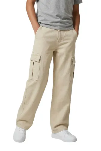 Calça Cargo Zara Menino 11-12 Anos Bege Original Bolsos Laterais Estilo Casual