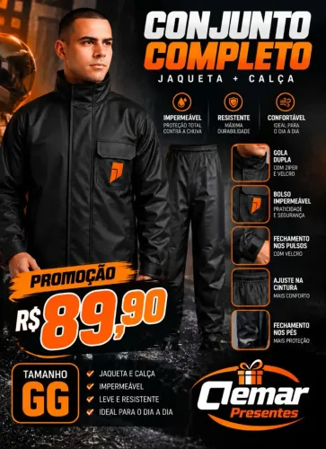 Capa de chuva Pioneira completa