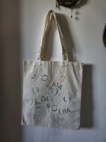 Bolsa Ecobag Estilizada "Saia da Bolha" - Algodão Cru (Nova)