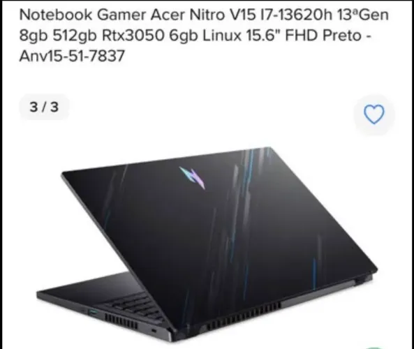 VENDO NITRO V15 OU TROCO POR PS5 COM VOLTA EM DINHEIRO