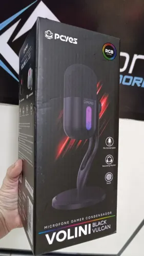 Microfone Gamer Condensador Pcyes Volini Black Ghost Vulcan Rgb Usb - Loja COimbra Entrega