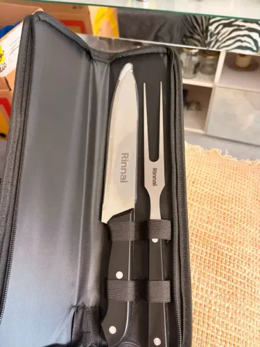 Estojo Churrasco 2pcs Garfo E Faca Novo R$ 25,00