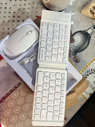 Kit teclado dobrável sem fio e mouse