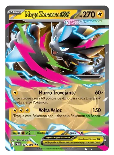 Carta Pokémon Mega Zeraora Ex Escuridão Absoluta