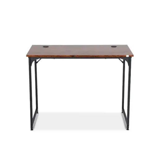 Mesa Office Get Retrô Marrom, Medidas 100cmX50cmX74cm, Tampo 15mm, Base Metal - WZetta