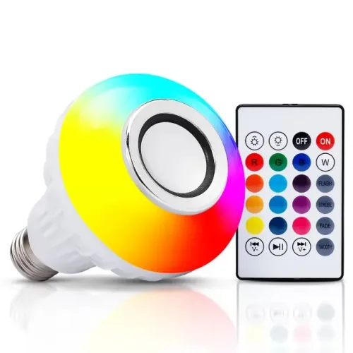 Lâmpada De Teto C/ Caixa De Som Bluetooth Musica Luz Led Rgb Luz Branca Colorida Sala Quar