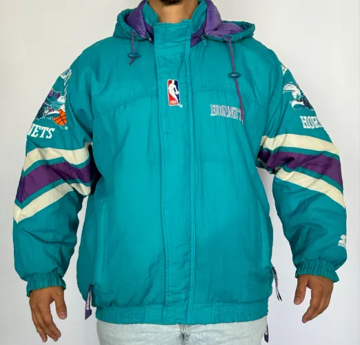 jaqueta charlotte hornets starter anos 90 vintage raridade