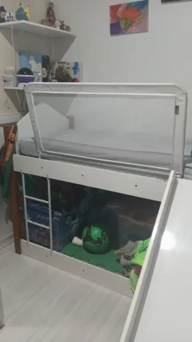 Beliche infantil com escorregador + Colchão + Protetor anti-queda