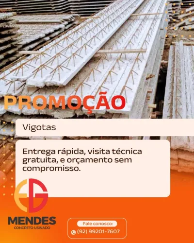 Vigotas a pronta entrega, todas as medidas