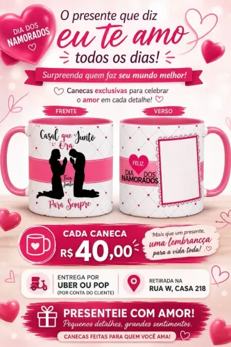 Caneca com alça e Interior colorido personalizada 325ml