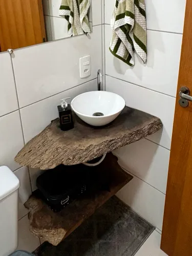 Balcão pia de banheiro + cuba branca