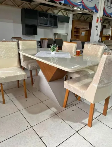 Mesa de 6 lugares de jantar luxuosa promoção