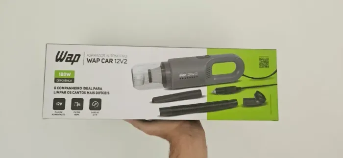 Aspirador Automotivo Portátil WAP com filtro hepa e cabo de 3,7m lacrado.