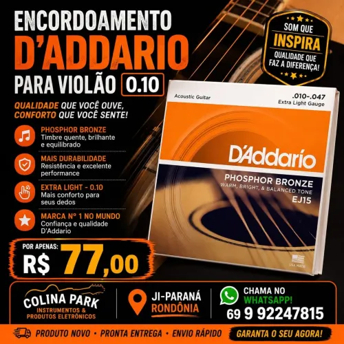Cordas D'dario violão 0.10
