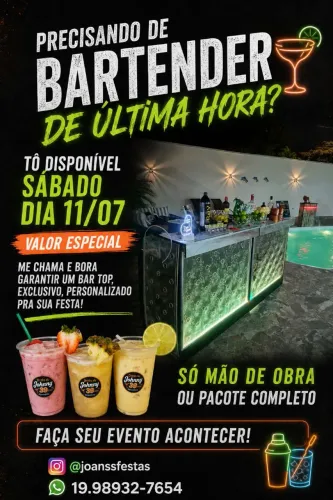 PRECISANDO DE BARTENDER DE ÚLTIMA HORA?