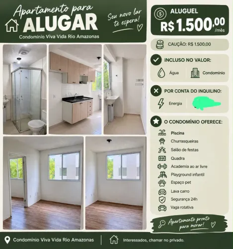 APARTAMENTO PARA ALUGAR - VIVA VIDA RIO AMAZONAS