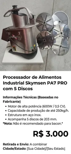 PROCESSADOR DE ALIMENTOS INDUSTRIAL