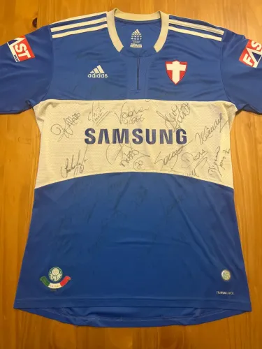 Camisa Palmeiras Savoia Autografada Elenco 2009 -