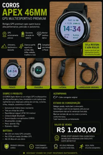 COROS Apex 46mm GPS Premium Multiesportivo
