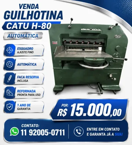 Guilhotina catu h-80 automática hidráulica