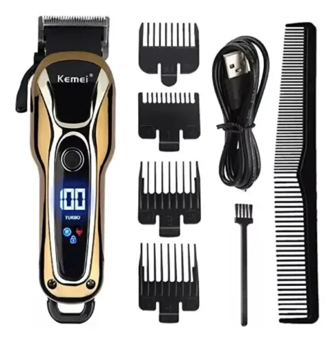 Maquina Profissional Cabelo E Barba Kemei Km-1933 Sem Fio