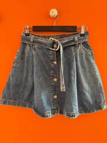 Saia Jeans | Azul Claro | Com Cinto