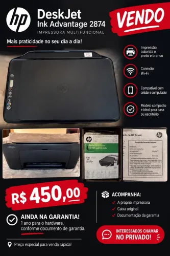 Impressora HP DeskJet Ink Advantage 2874
