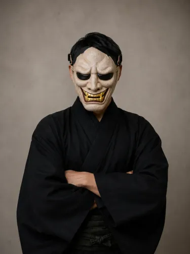 Máscara estilo Hannya teatro Noh p/ esportes, airsoft, paintball, cosplay - nova