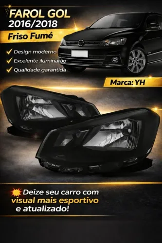 Farol Principal Volkswagen Gol/Voyage G7 Friso Cromado 2017/2018