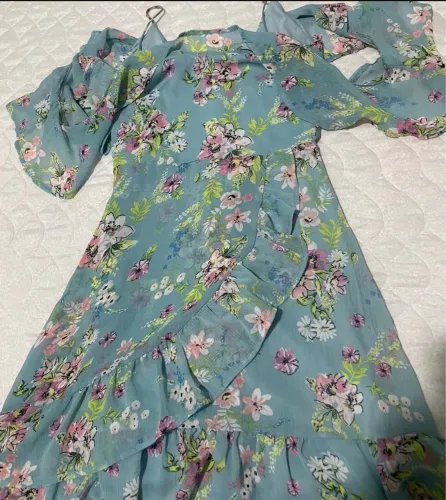 Vestido infantil estampado azul