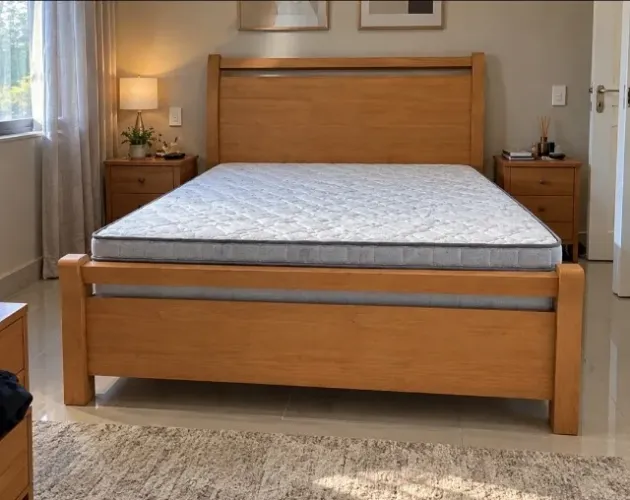 Cama de Casal Com Colchão Casal Espuma D33 (Produto Novo)