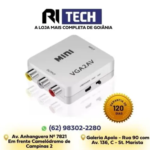 ?Conversor VGA para AV (RCA) - Liga PC/Notebook em TV antiga