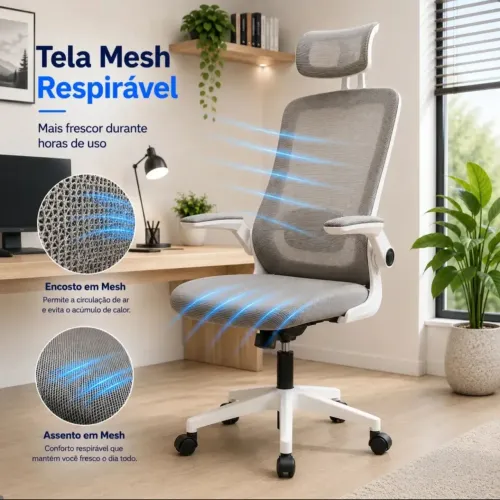 Cadeira De Escritório Home Office Ergonômica Blidshop 120kg / ESCRITÓRIO COMPLETO